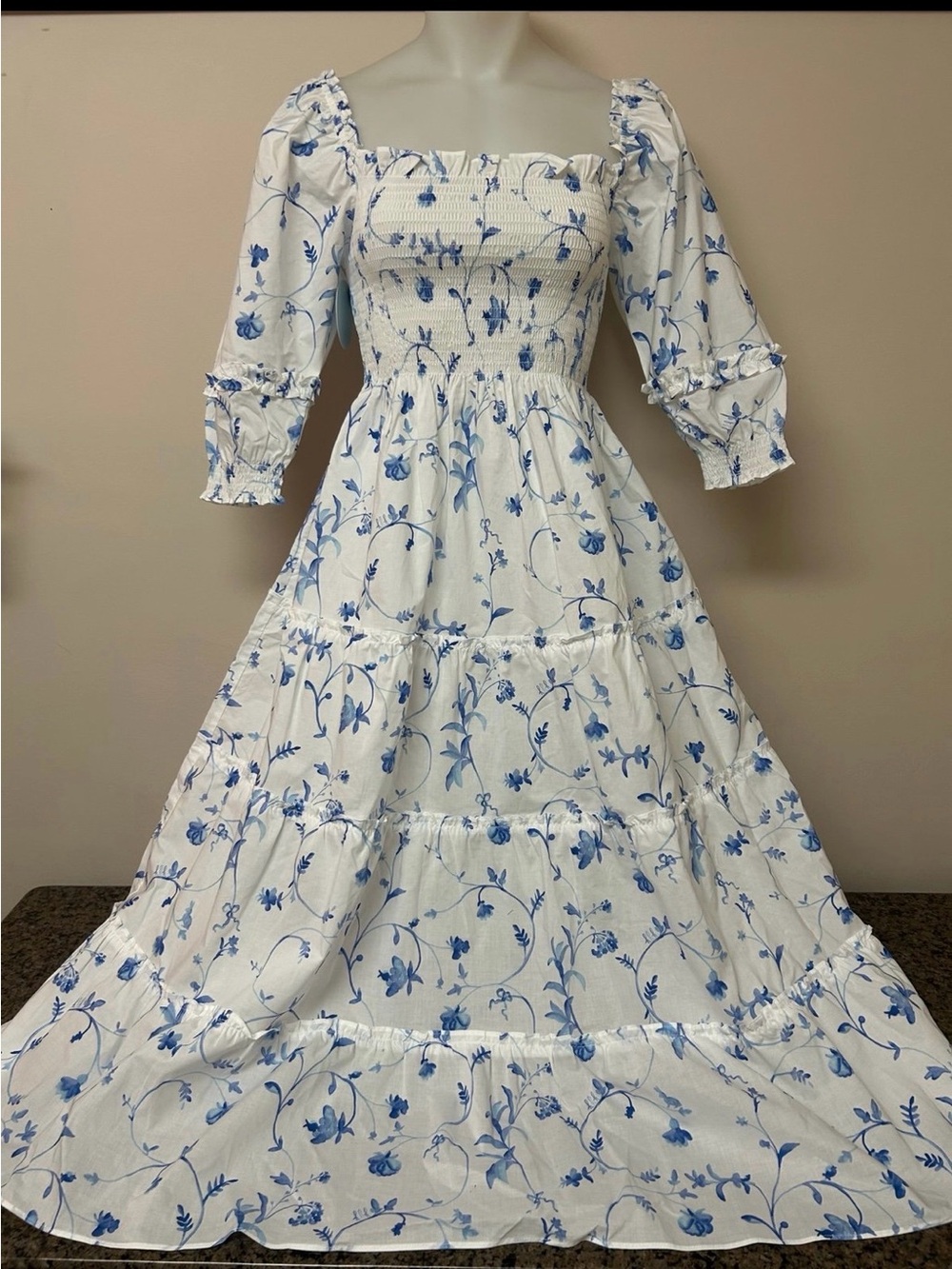 Hill House neslie nap Dress with Blue Floral Print xxs